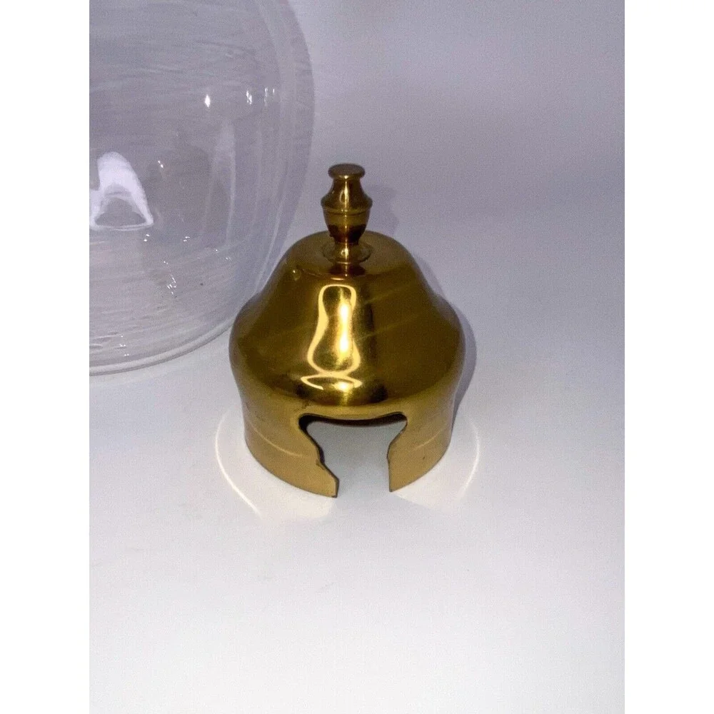 Vtg 70s Princess House Heritage Carafe Corning Glass Bronze Handle Tea Coffee